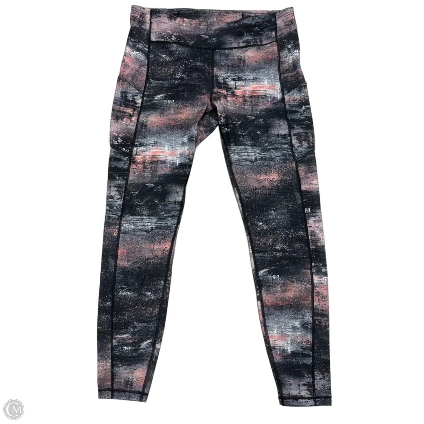 Athletic Leggings By Lululemon In Black & Pink, Size: L