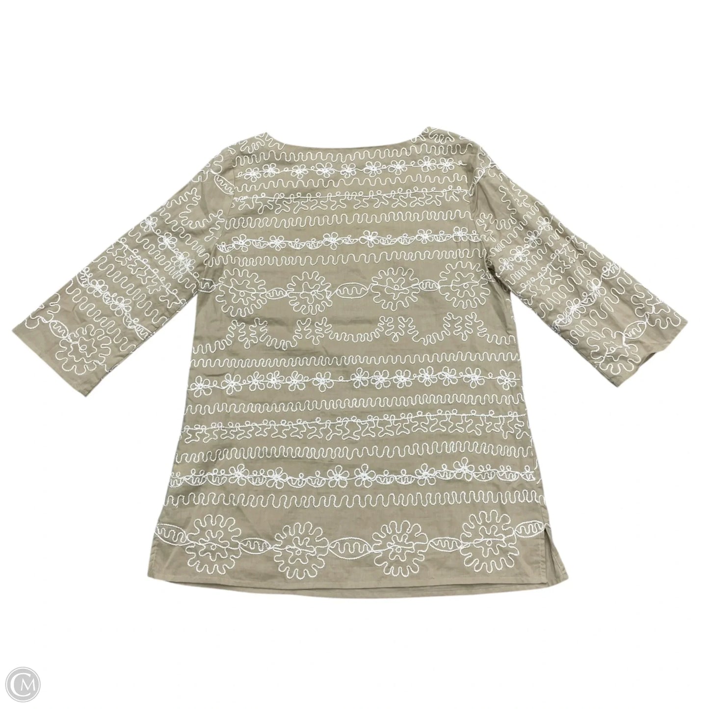Top Long Sleeve Designer By Lilly Pulitzer In Cream & White, Size: S