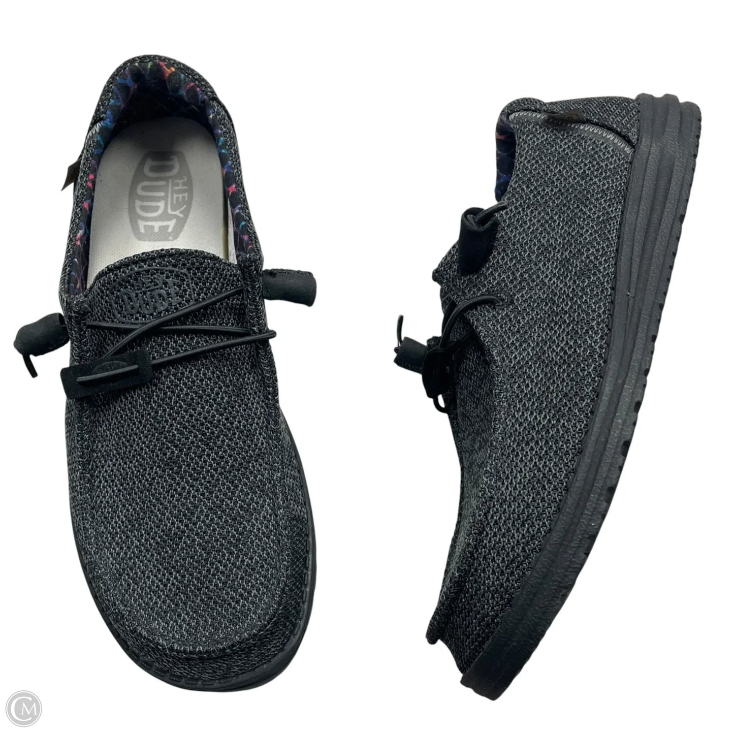 Shoes Sneakers By Hey Dude In Black & Grey, Size: 9