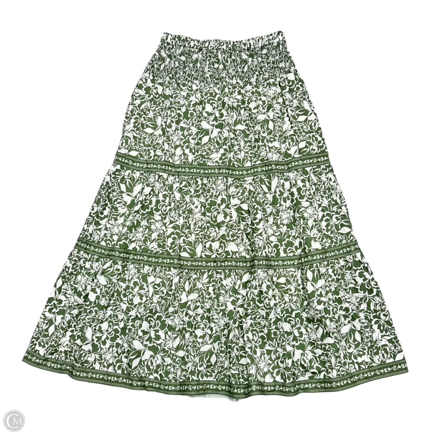 Skirt Maxi By Cartolina In Green & White, Size: S