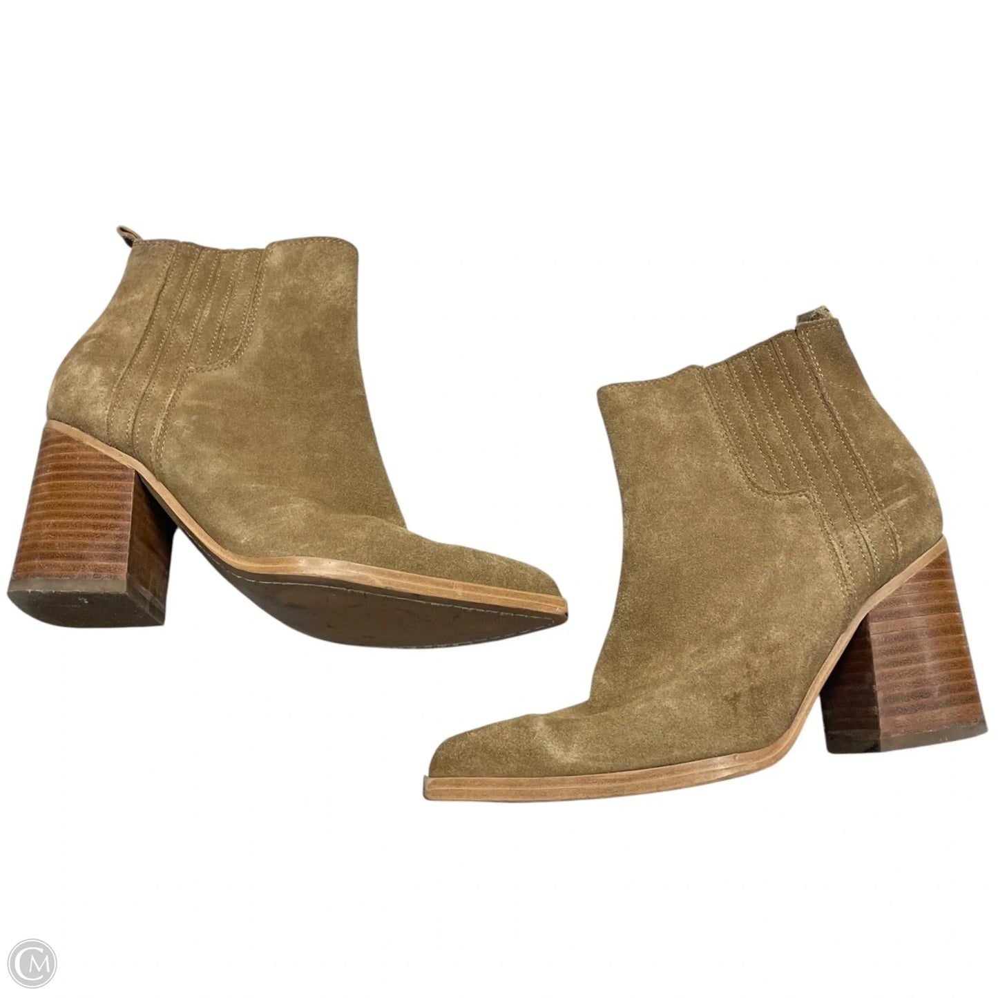 Boots Ankle Heels By Marc Fisher In Tan, Size: 6.5