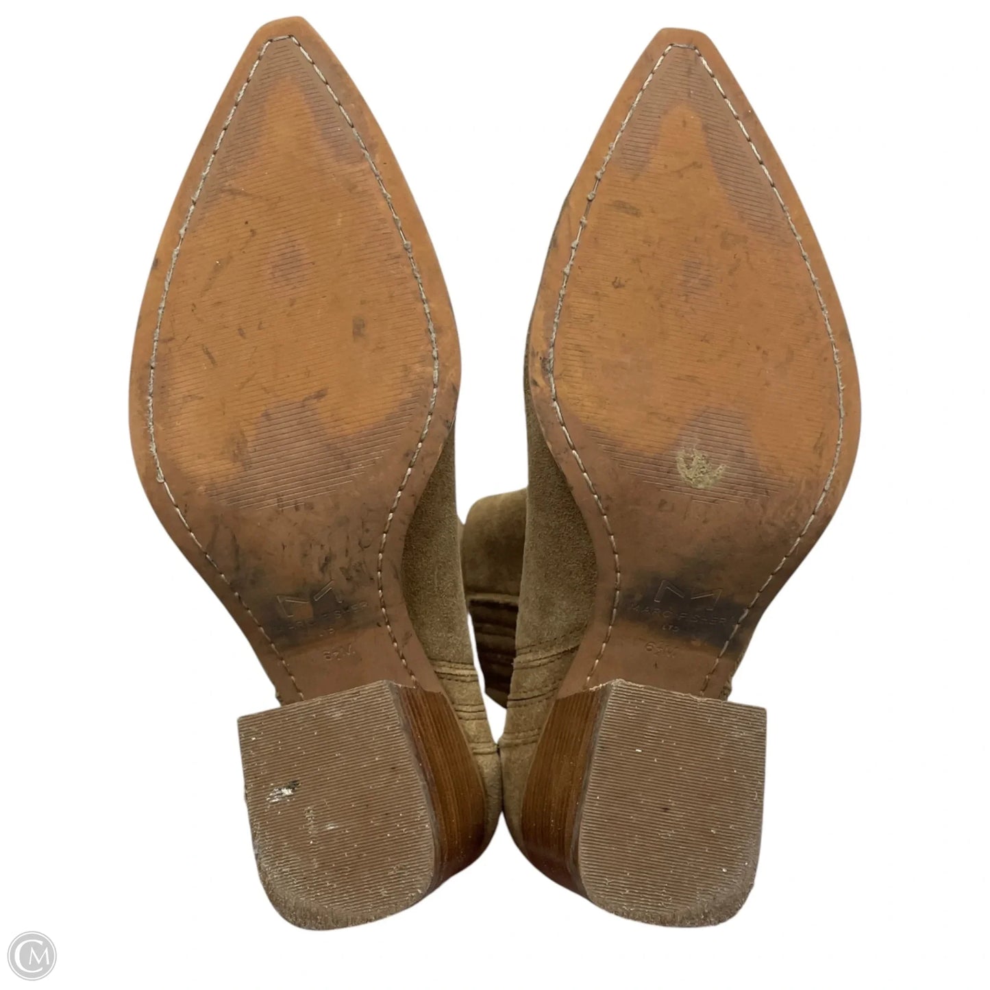 Boots Ankle Heels By Marc Fisher In Tan, Size: 6.5