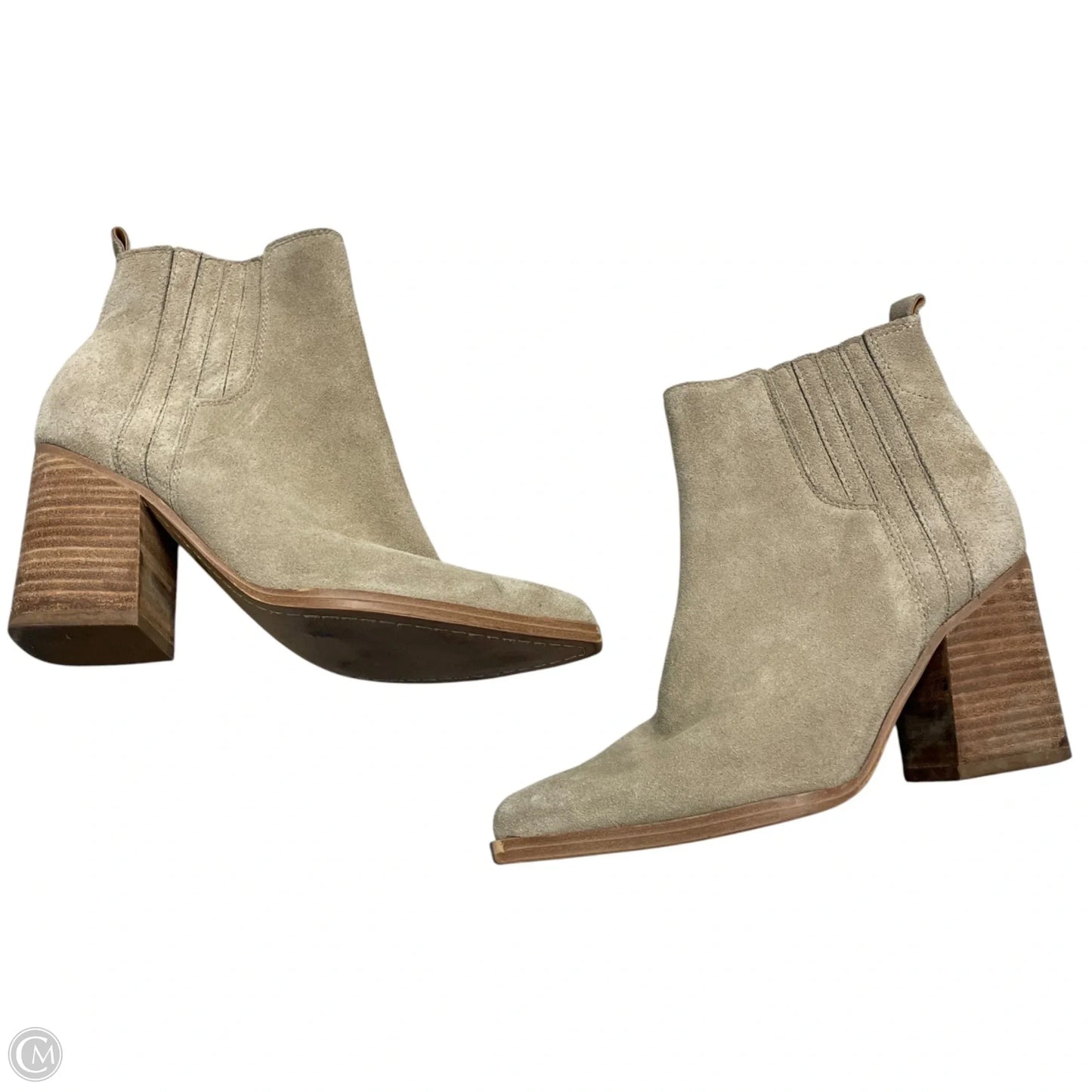 Boots Ankle Heels By Marc Fisher In Grey, Size: 6.5