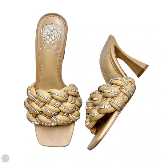 Sandals Heels Block By Vince Camuto In Tan, Size: 7
