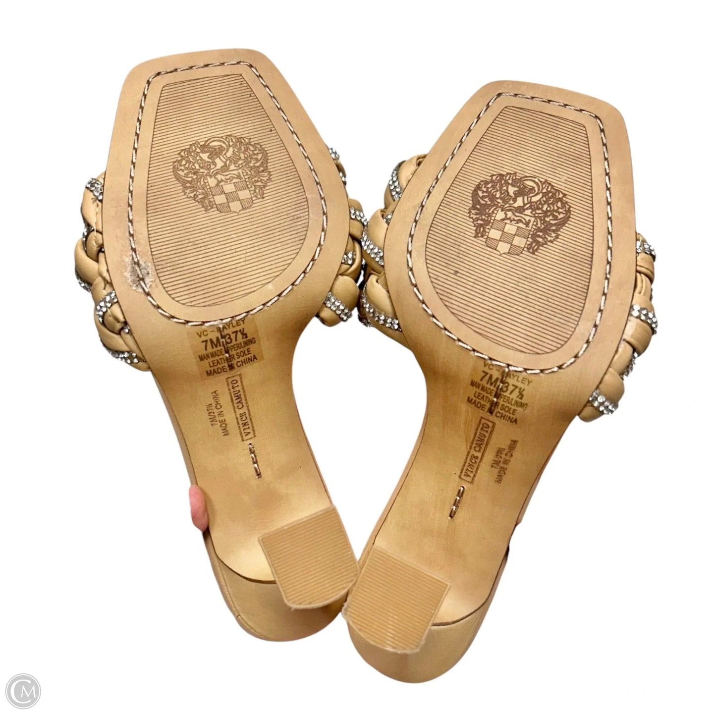 Sandals Heels Block By Vince Camuto In Tan, Size: 7