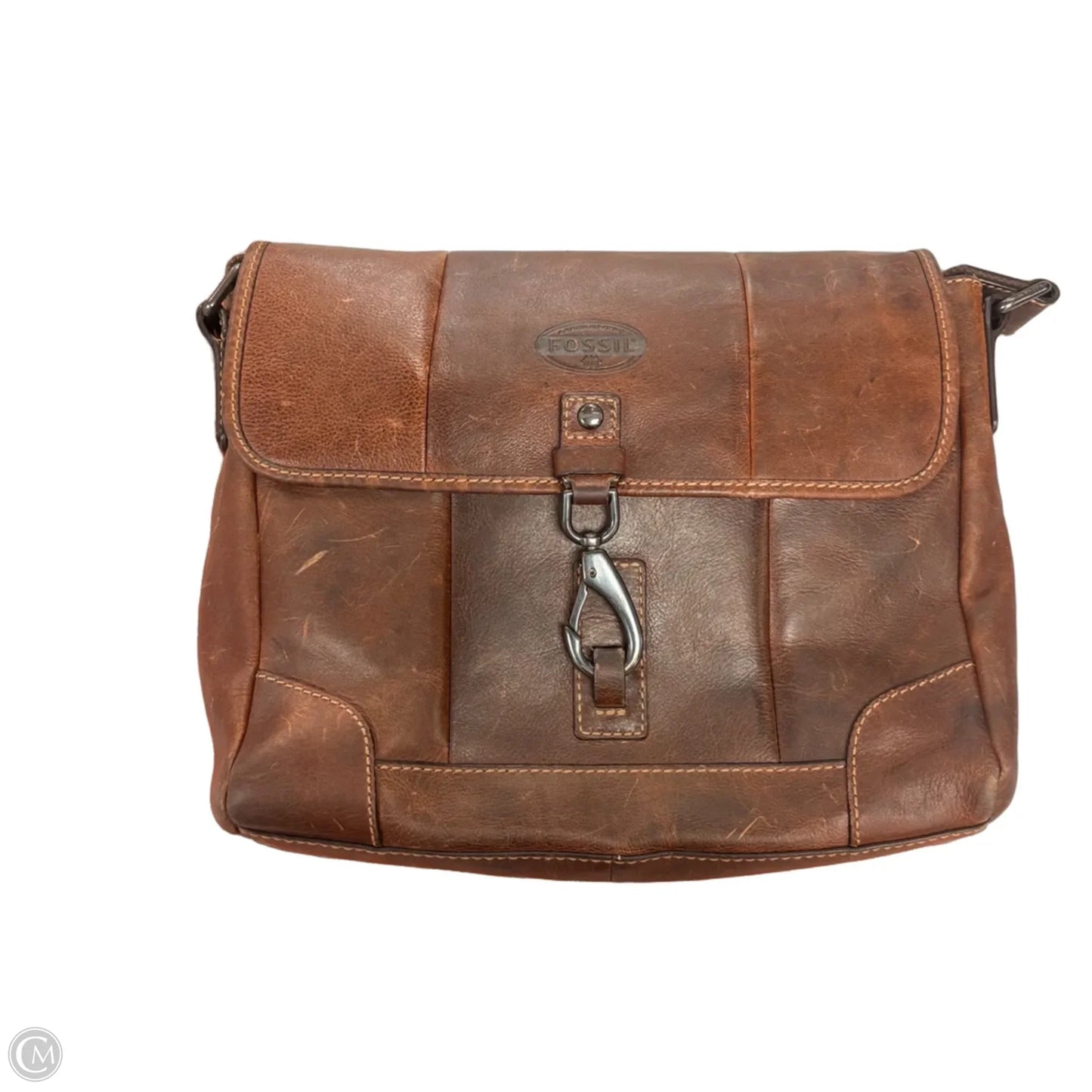 Crossbody Leather By Fossil, Size: Large