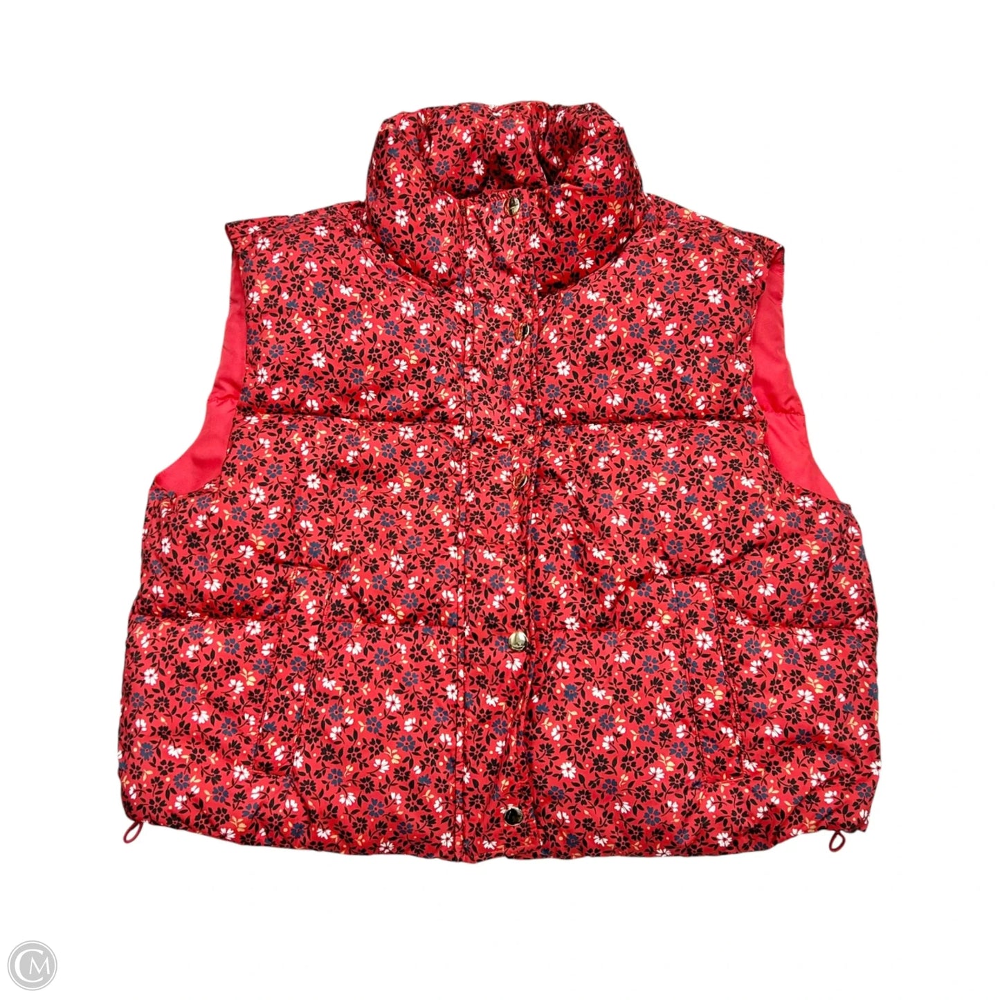Vest Puffer & Quilted By Loft In Floral Print, Size: M