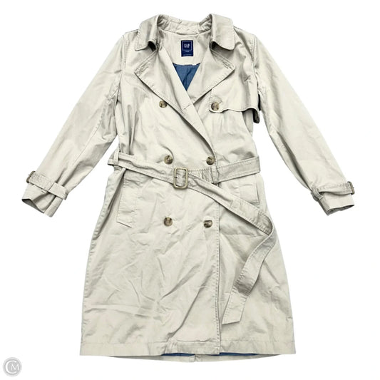 Coat Trench Coat By Gap In Cream, Size: Lp