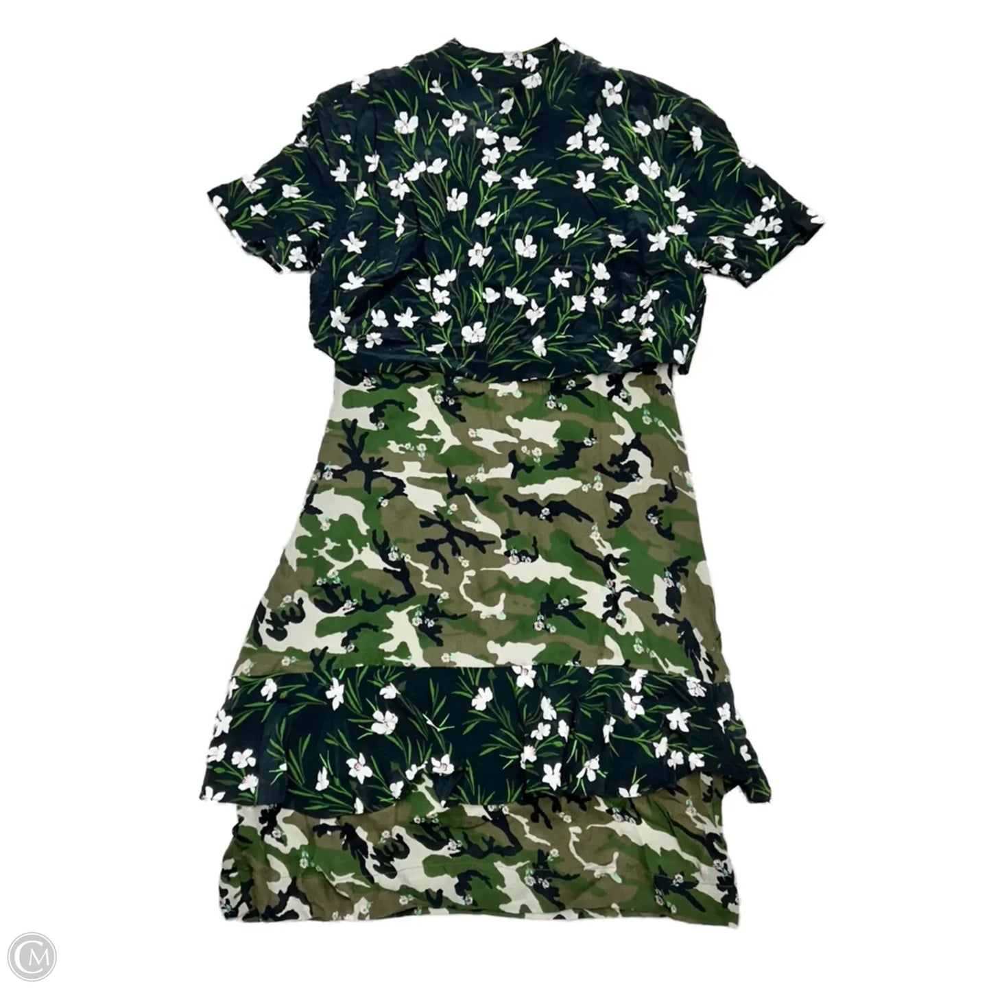 Dress Casual Short By Nicole Miller In Blue & Green, Size: Xs