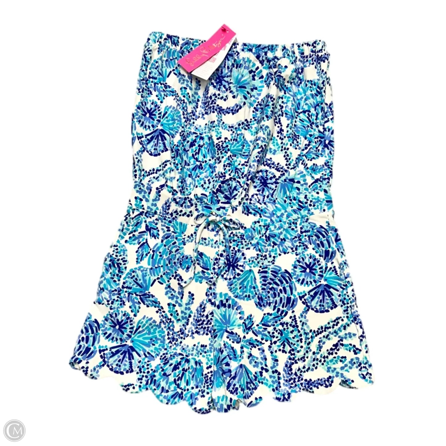 Romper Designer By Lilly Pulitzer In Blue & White, Size: S