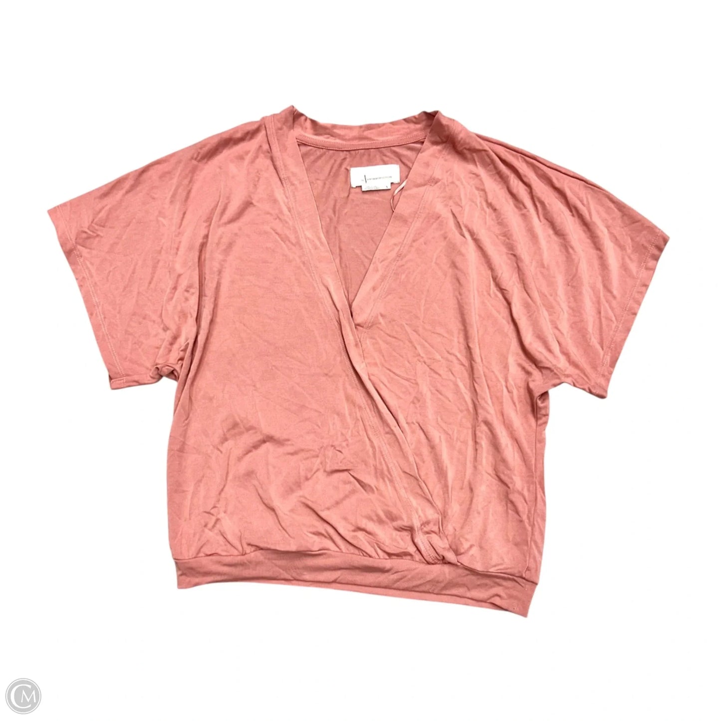 Top Short Sleeve Basic By Anthropologie In Coral, Size: S
