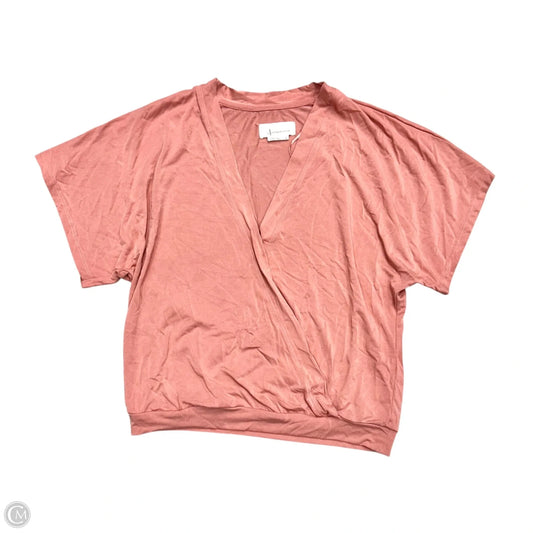 Top Short Sleeve Basic By Anthropologie In Coral, Size: S