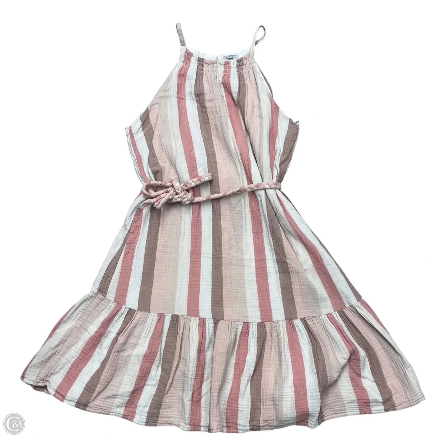 Dress Casual Midi By Rails In Pink & White, Size: L