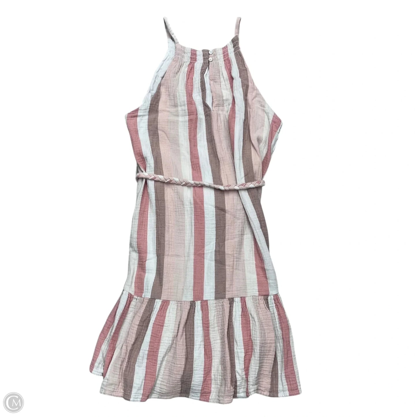 Dress Casual Midi By Rails In Pink & White, Size: L