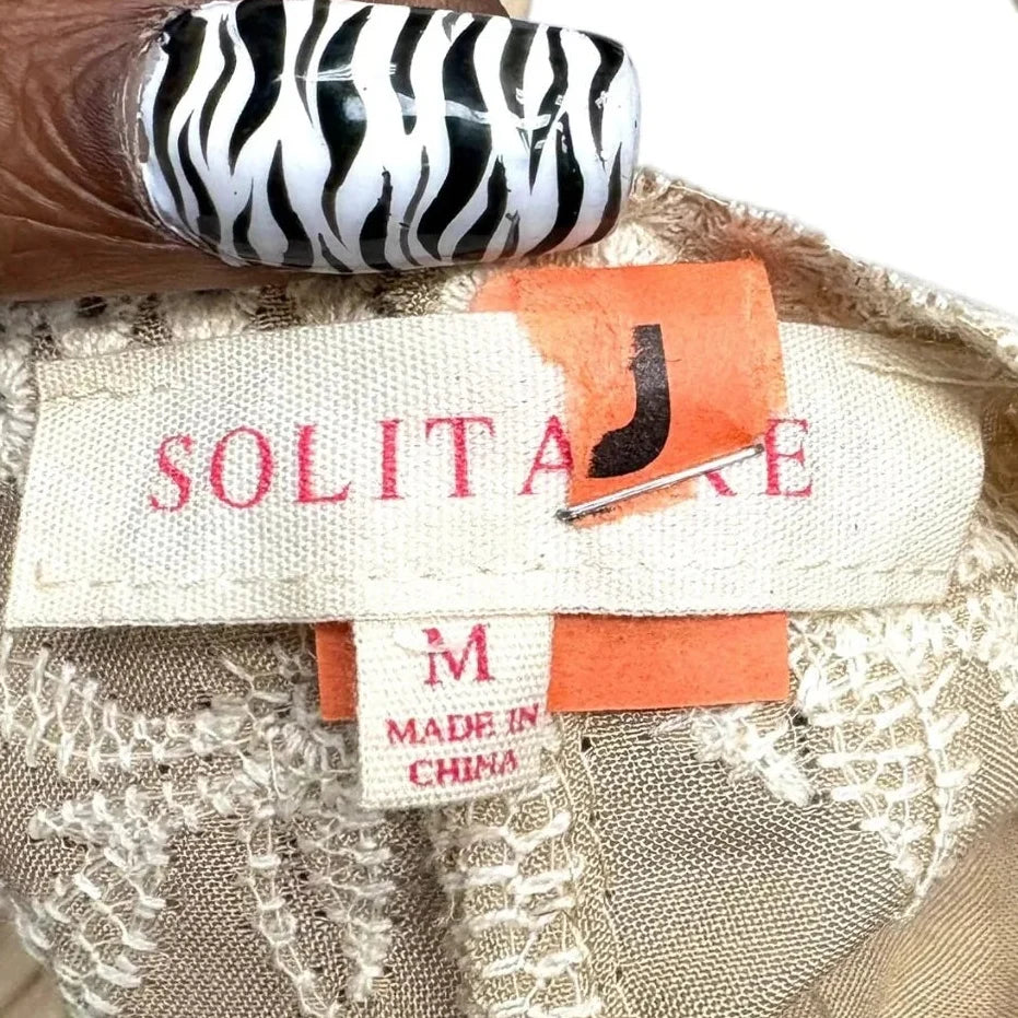 Cardigan By Solitaire In Cream, Size: M