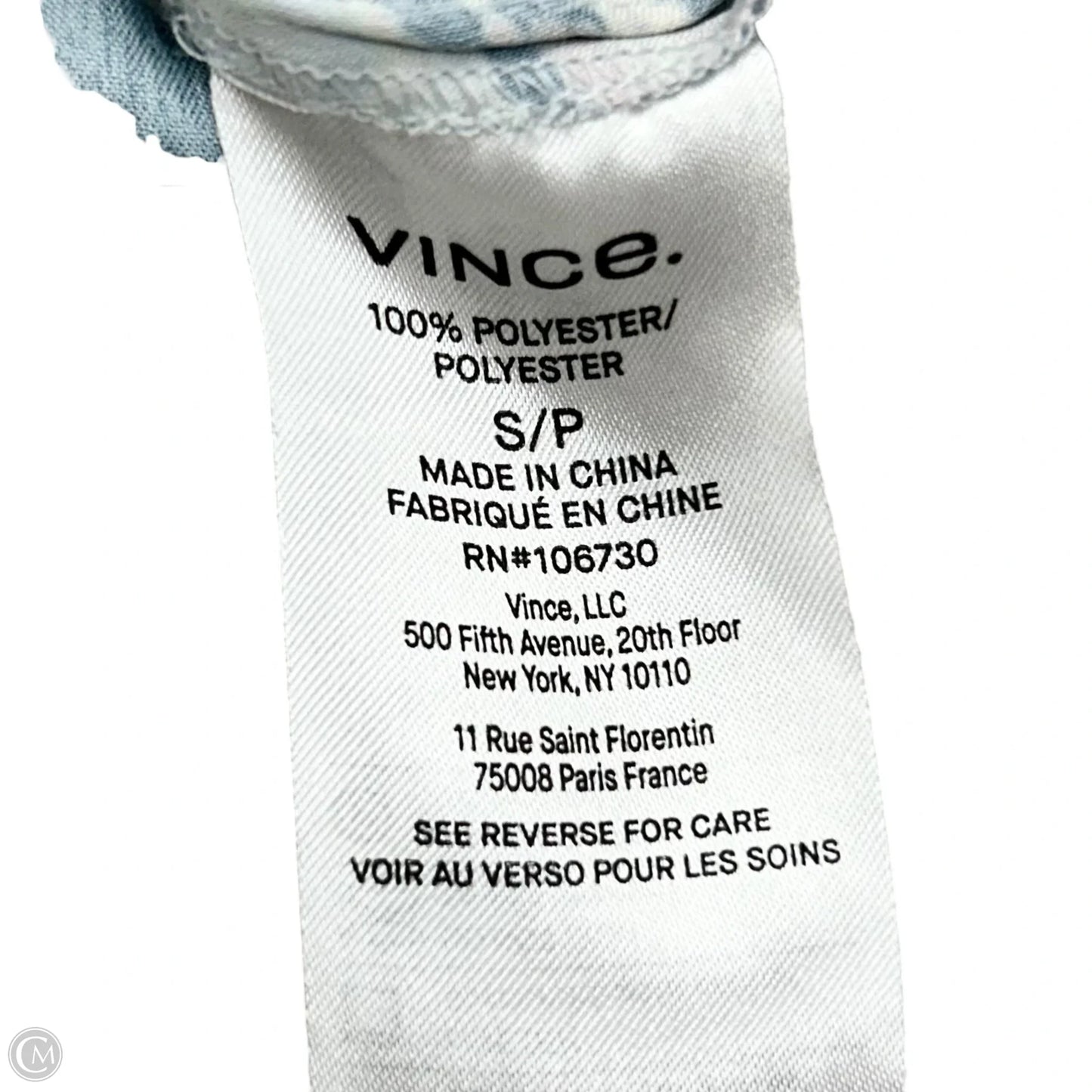 Blouse Long Sleeve By Vince In Floral Print, Size: S