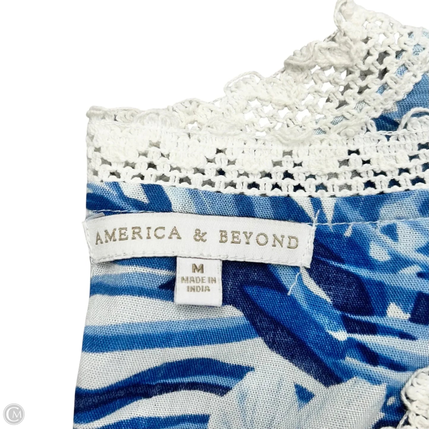 Romper By America & Beyond In Blue & White, Size: M
