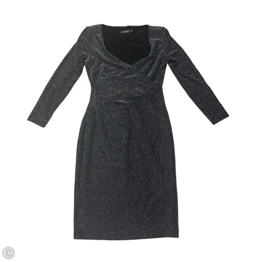 Dress Casual Midi By Ralph Lauren In Black & Silver, Size: 2