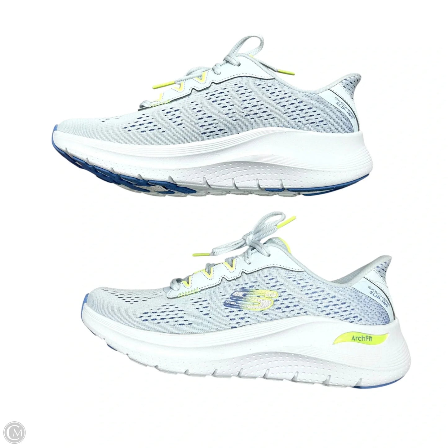 Shoes Sneakers By Skechers In Blue & Green, Size: 8.5