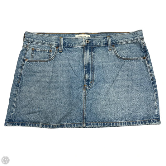 Skirt Midi By Abercrombie And Fitch In Blue Denim, Size: 16