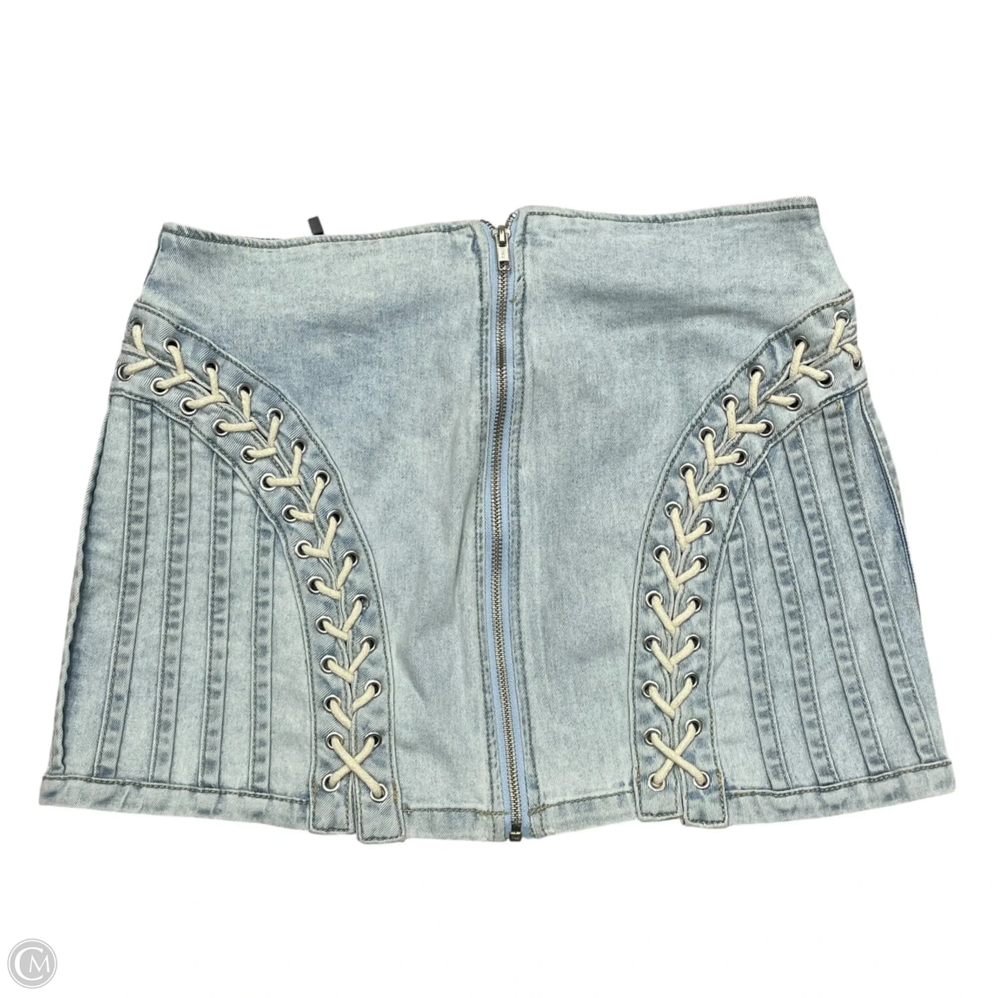 Skirt Mini & Short By Akira In Blue Denim, Size: L