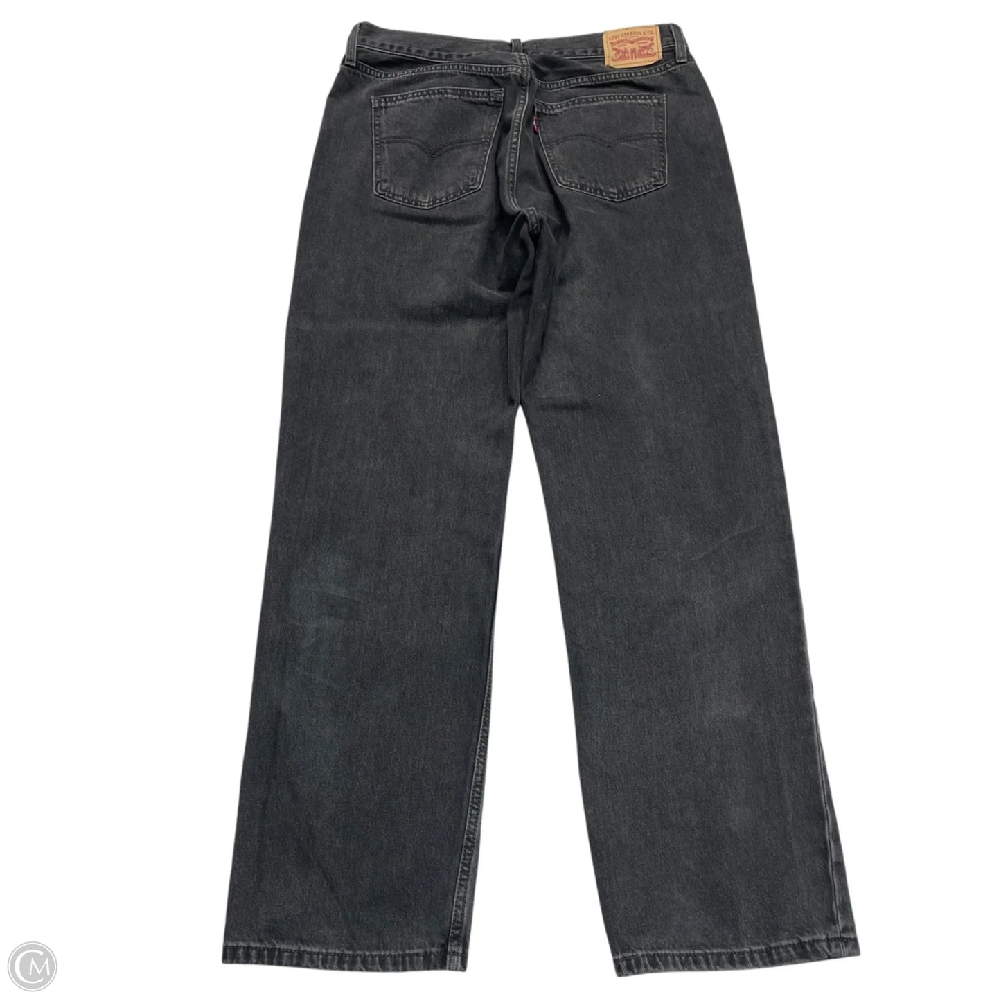 Jeans Straight By Levis In Black Denim, Size: 10