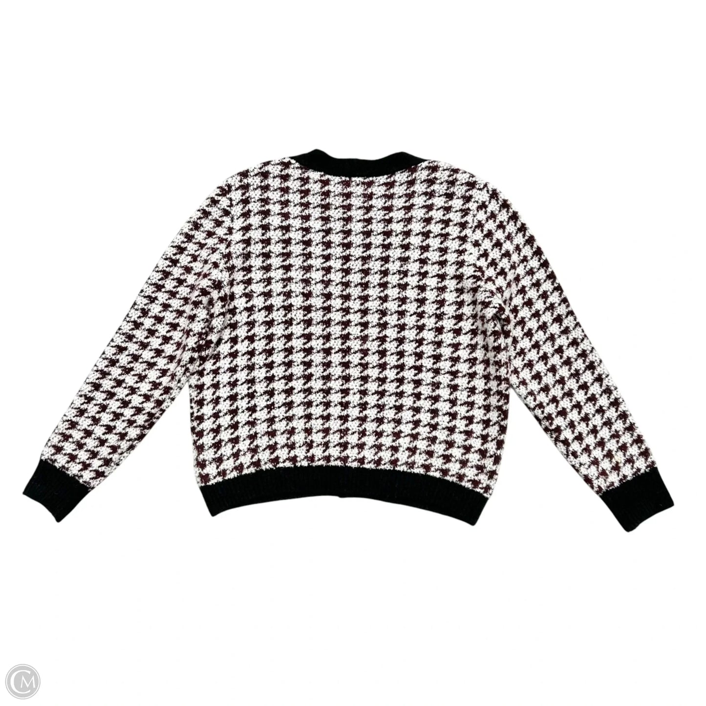 Cardigan By Anthropologie In Maroon & White, Size: L