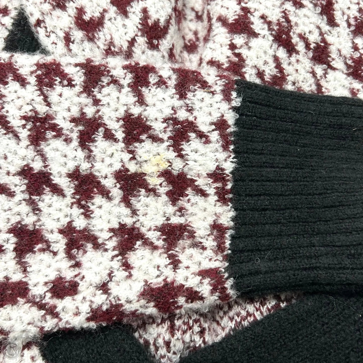 Cardigan By Anthropologie In Maroon & White, Size: L