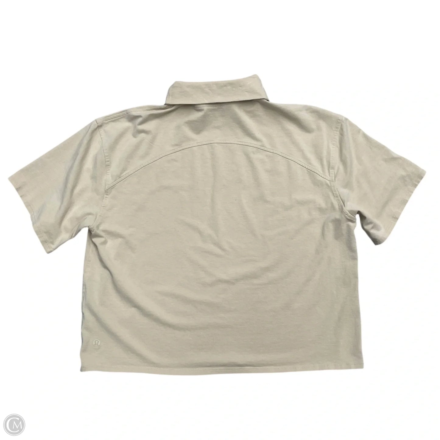Athletic Top Short Sleeve By Lululemon In Cream, Size: S