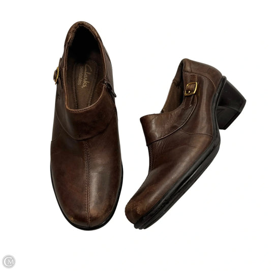 Shoes Heels Block By Clarks In Brown, Size: 8