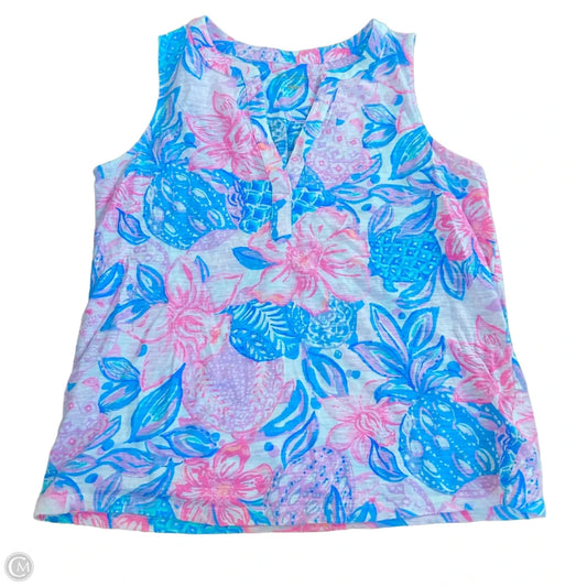 Tank Top Designer By Lilly Pulitzer In Blue & Pink, Size: S