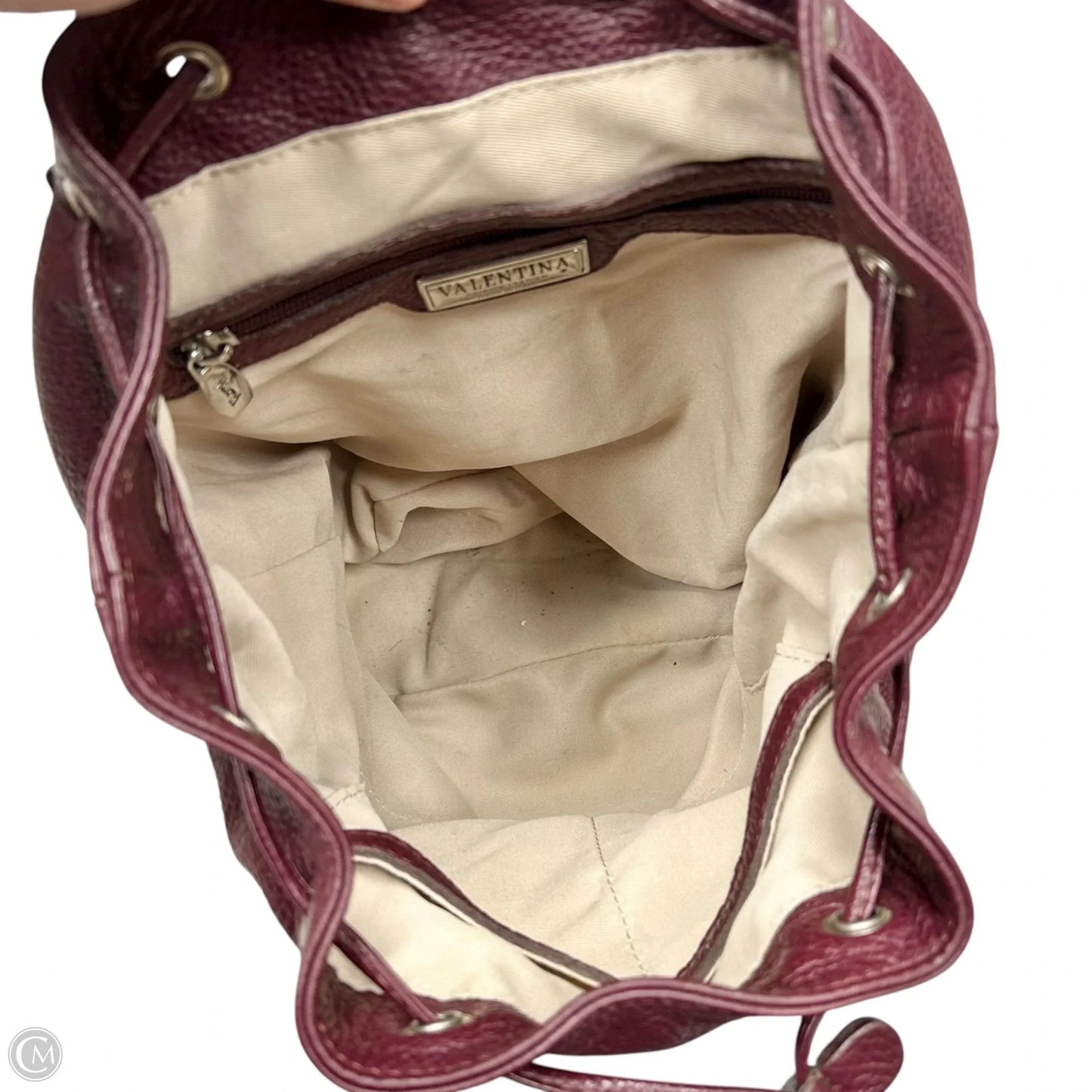 Backpack Leather By Valentina, Size: Medium