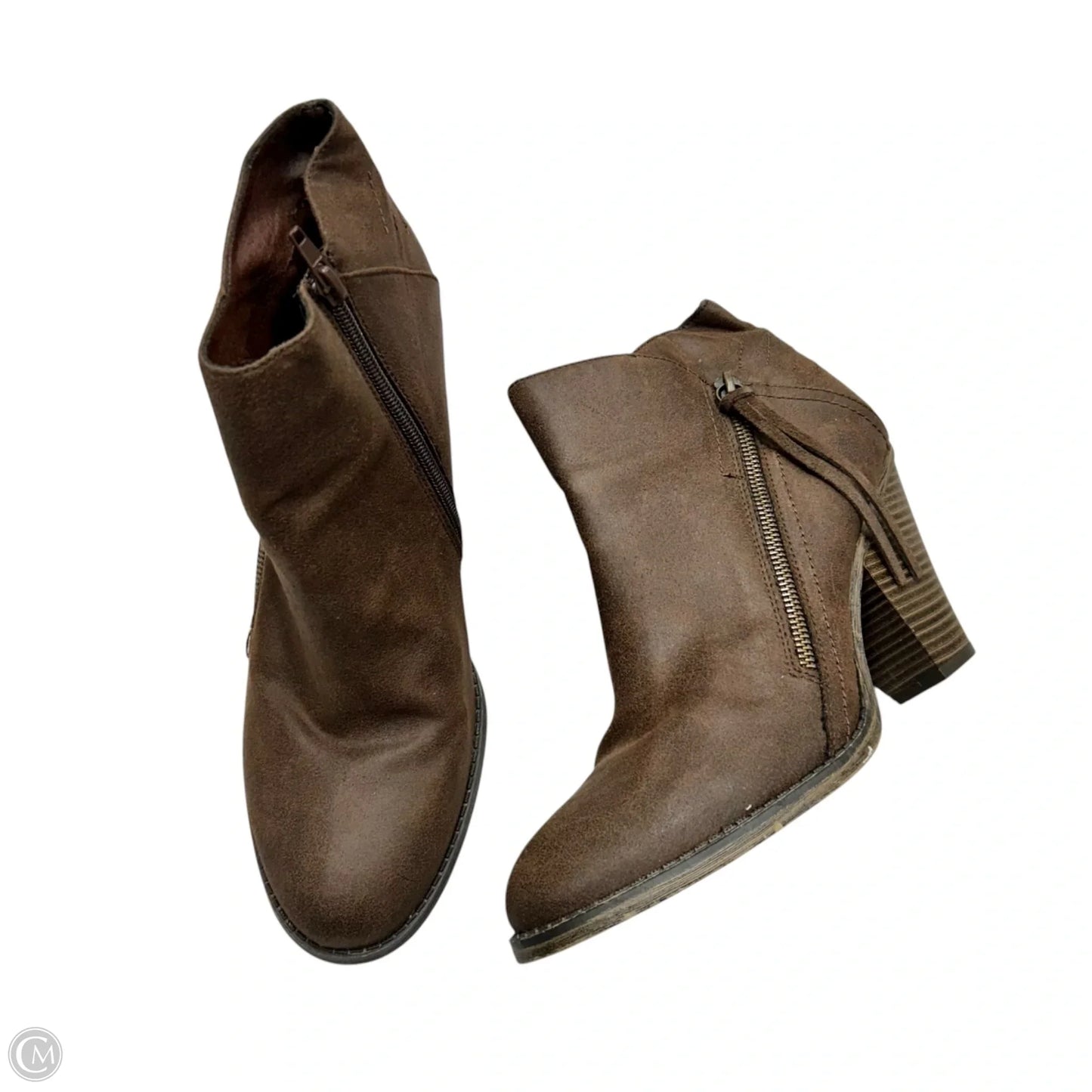 Boots Ankle Heels By Mia In Brown, Size: 10