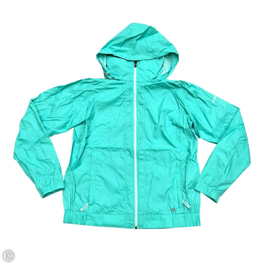 Jacket Windbreaker By Columbia In Teal, Size: L
