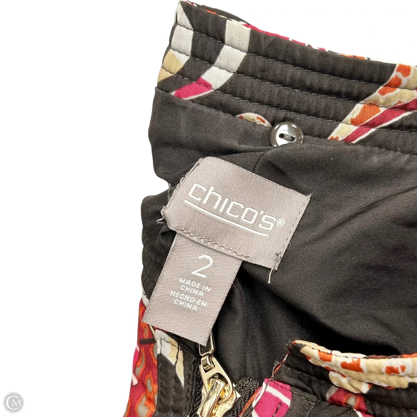 Vest Puffer & Quilted By Chicos In Brown & Orange, Size: L