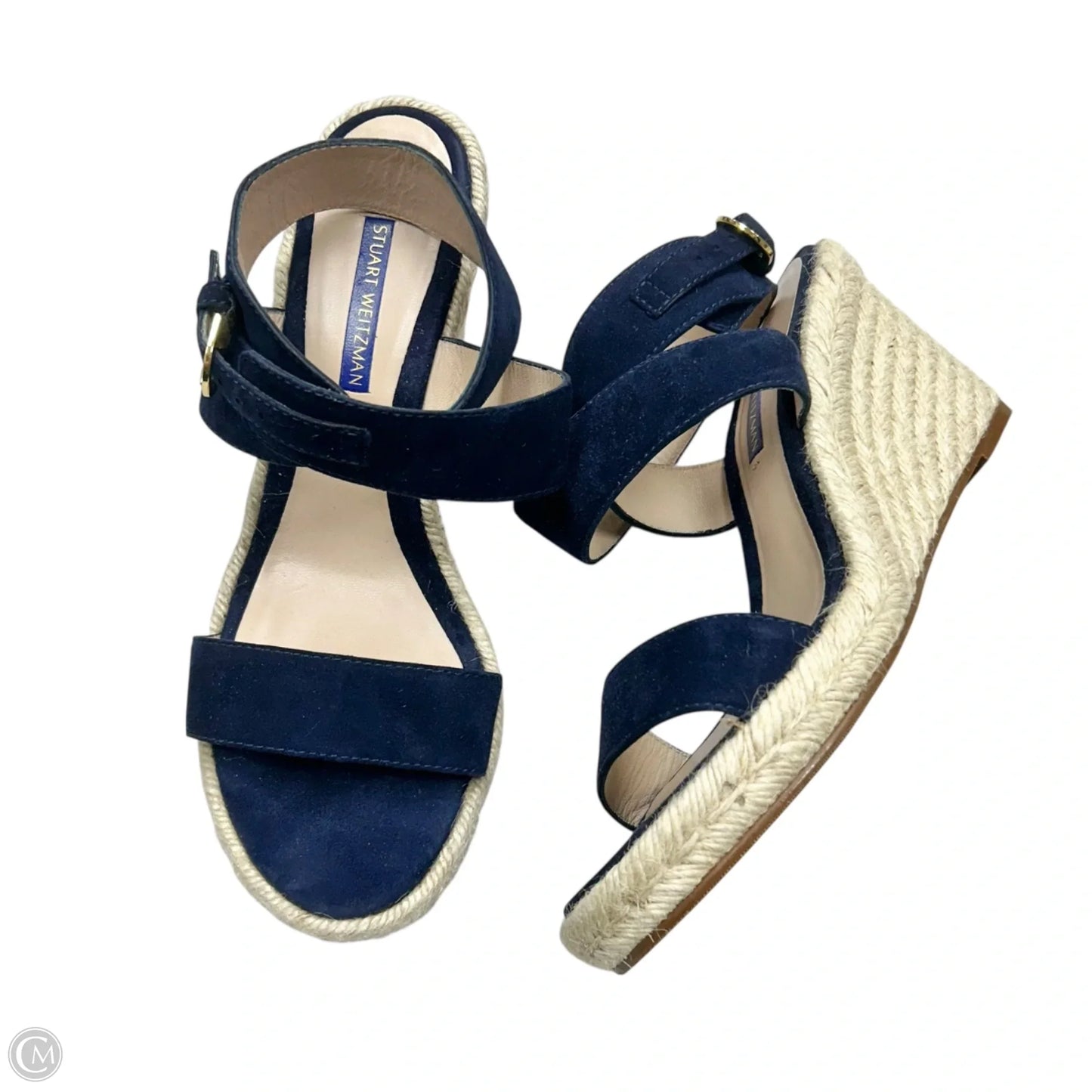 Sandals Designer By Stuart Weitzman In Blue & Tan, Size: 8