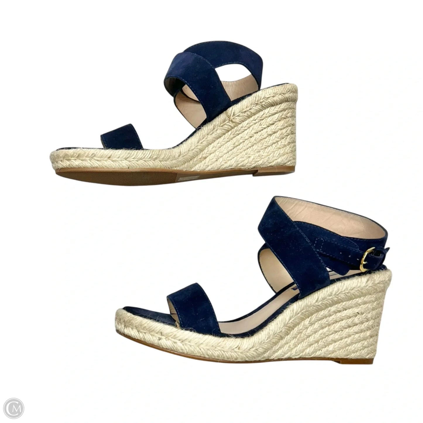 Sandals Designer By Stuart Weitzman In Blue & Tan, Size: 8