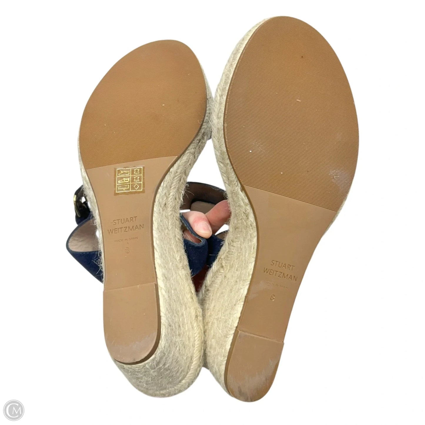 Sandals Designer By Stuart Weitzman In Blue & Tan, Size: 8