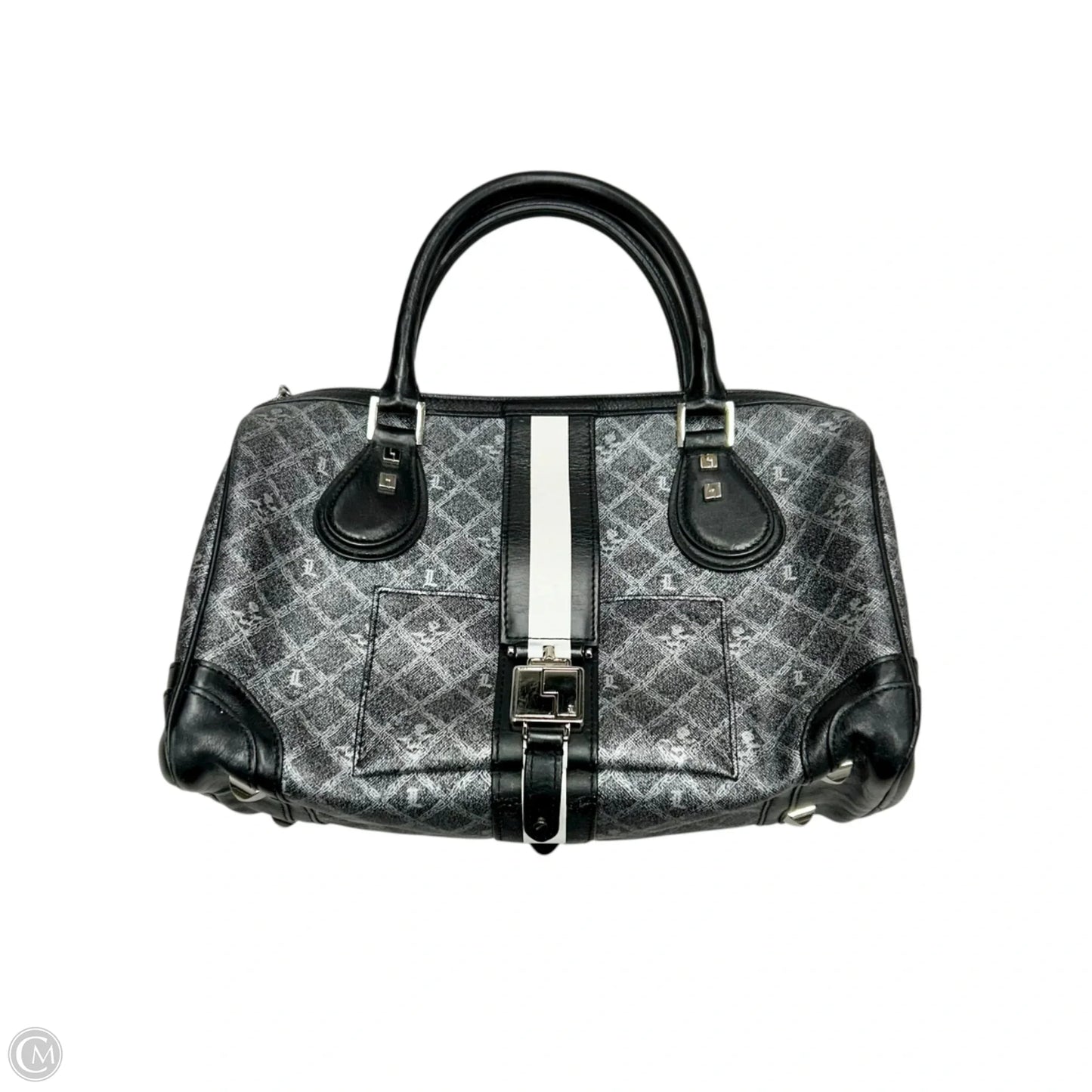 Handbag Leather By Lamb, Size: Medium