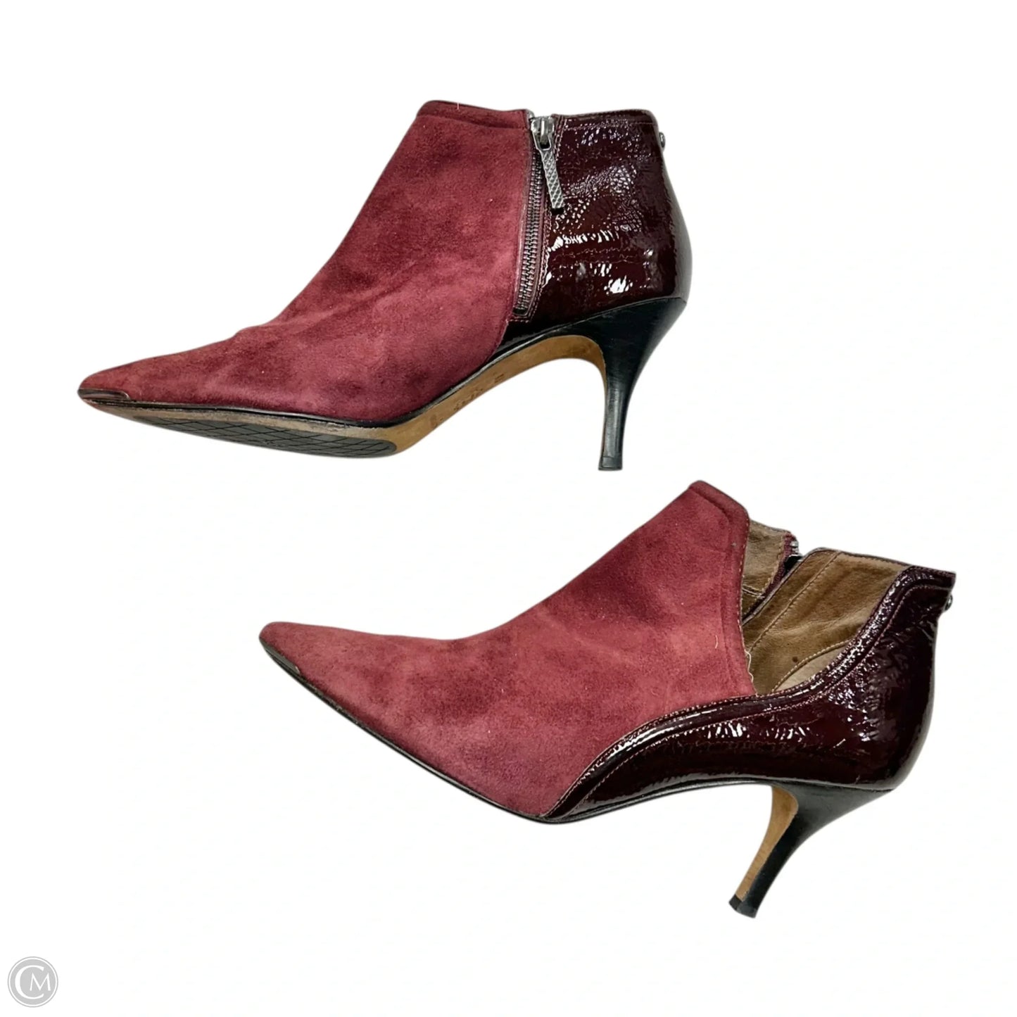 Boots Ankle Heels By Donald Pliner In Maroon, Size: 11