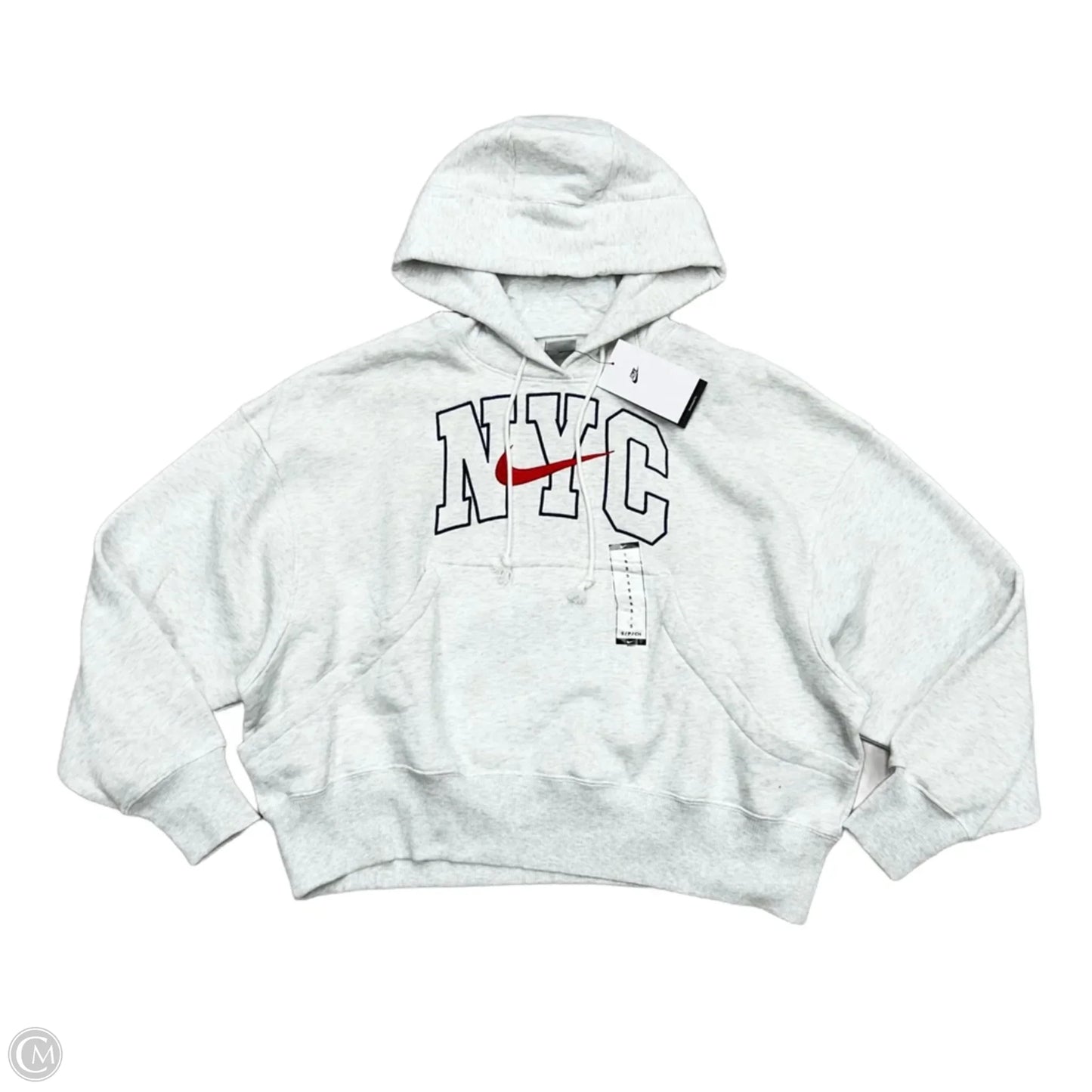 Sweatshirt Hoodie By Nike In Grey, Size: S