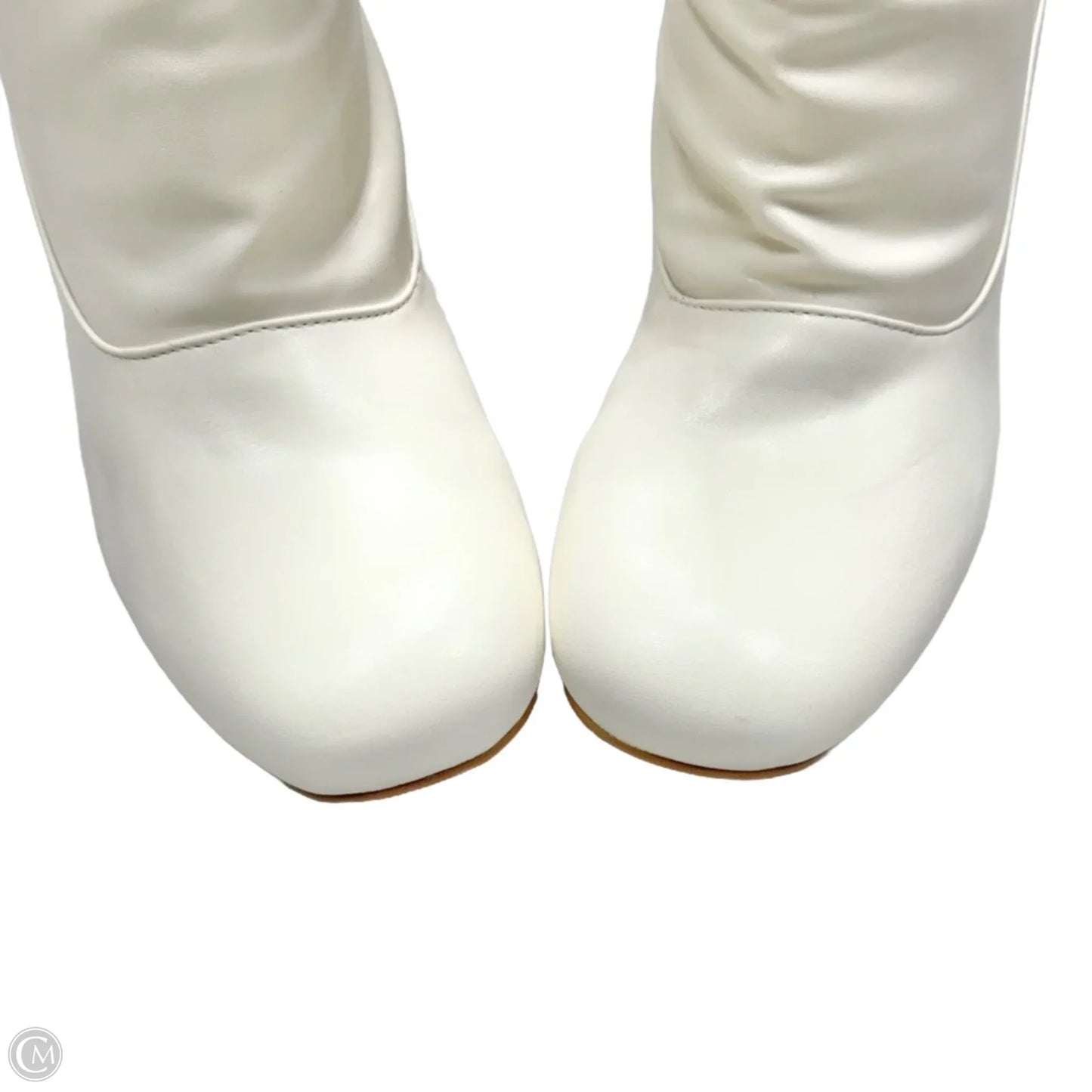 Boots Knee Heels By Kaykay In Ivory, Size: 11
