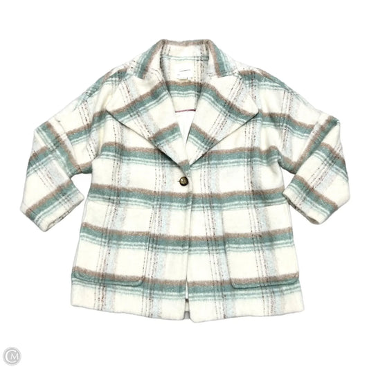 Coat Wool By Anthropologie In Plaid Pattern, Size: S