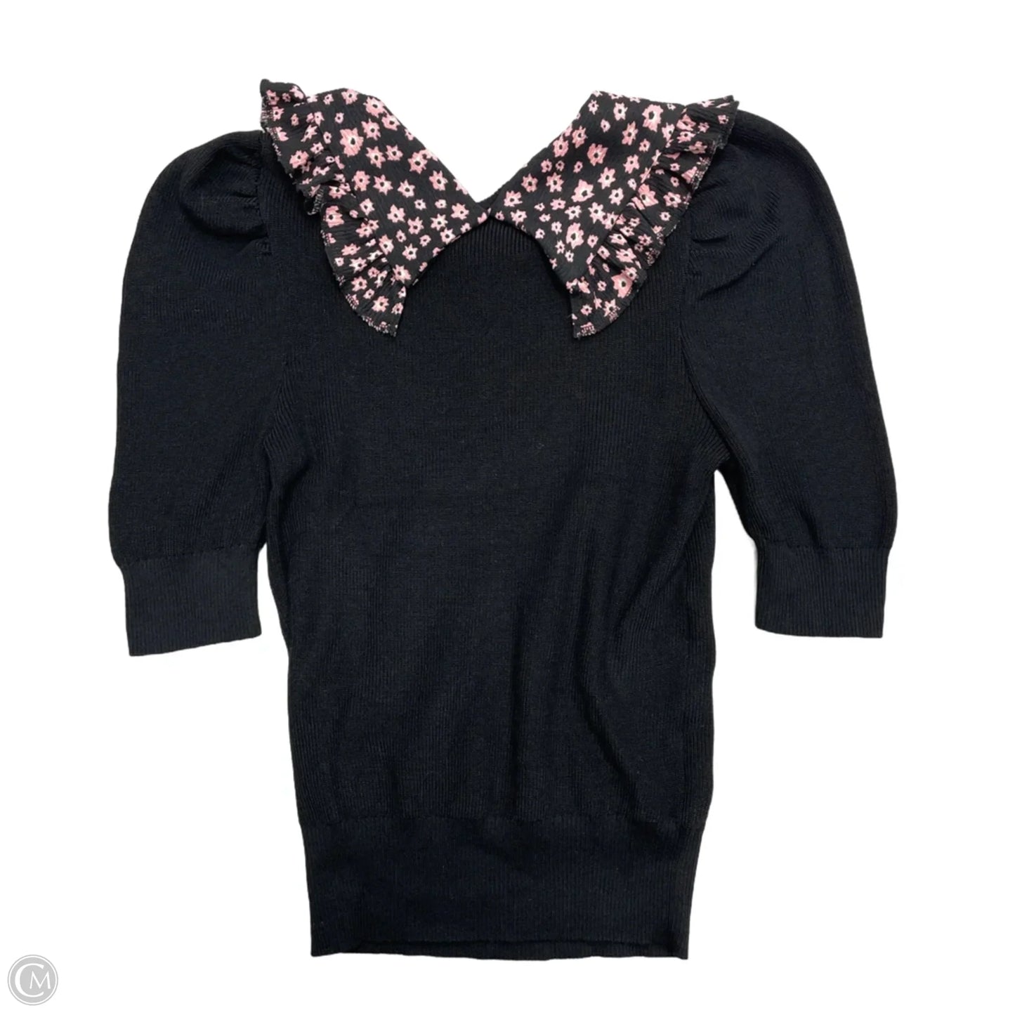 Top Long Sleeve By Maeve In Black & Pink, Size: Xs
