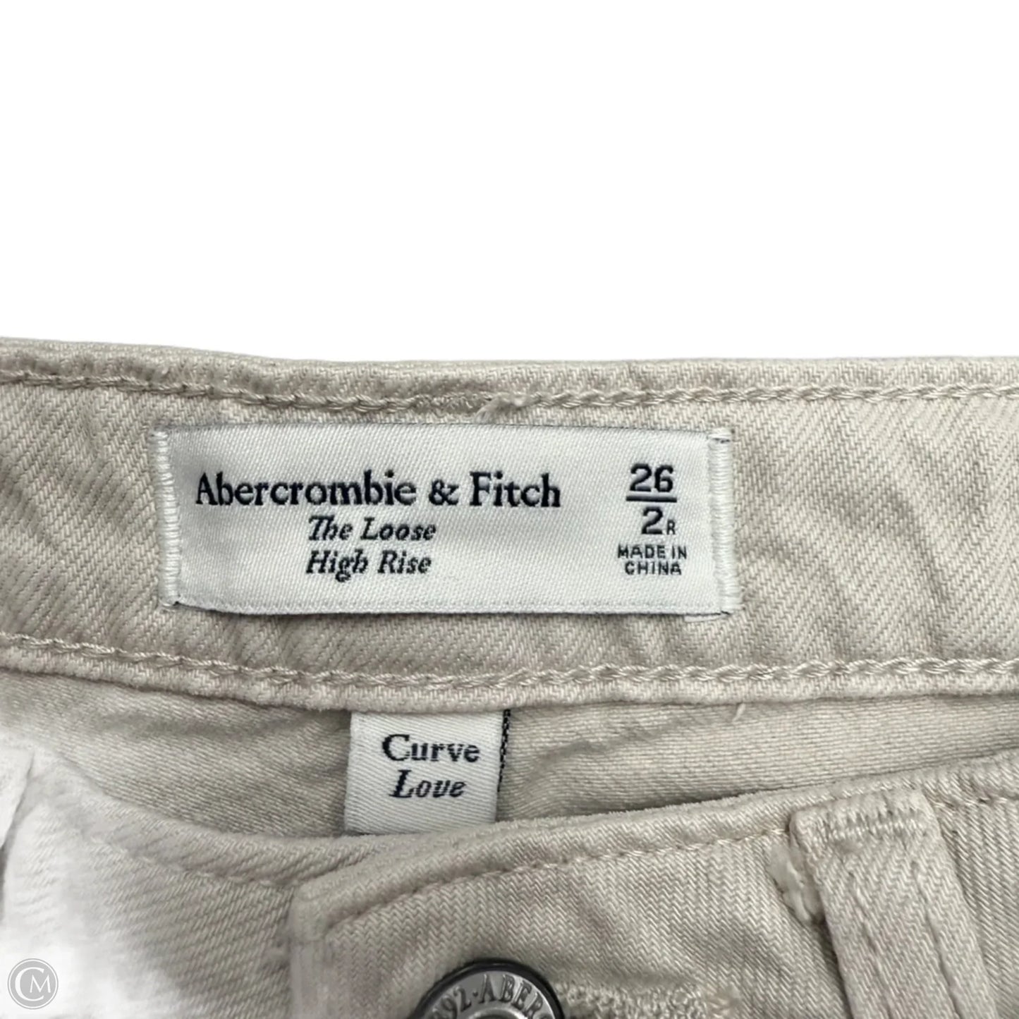 Jeans Straight By Abercrombie And Fitch In Cream, Size: 2
