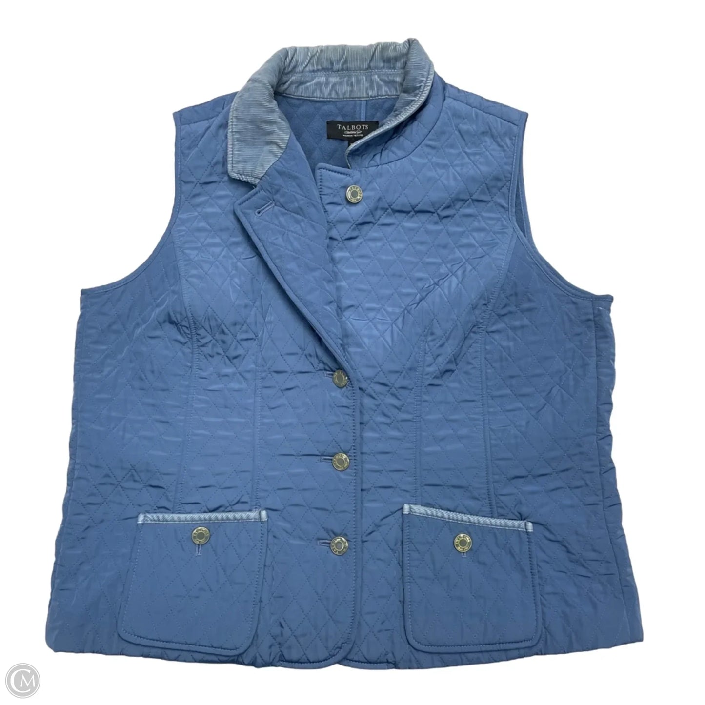 Vest Puffer & Quilted By Talbots In Blue, Size: 1x