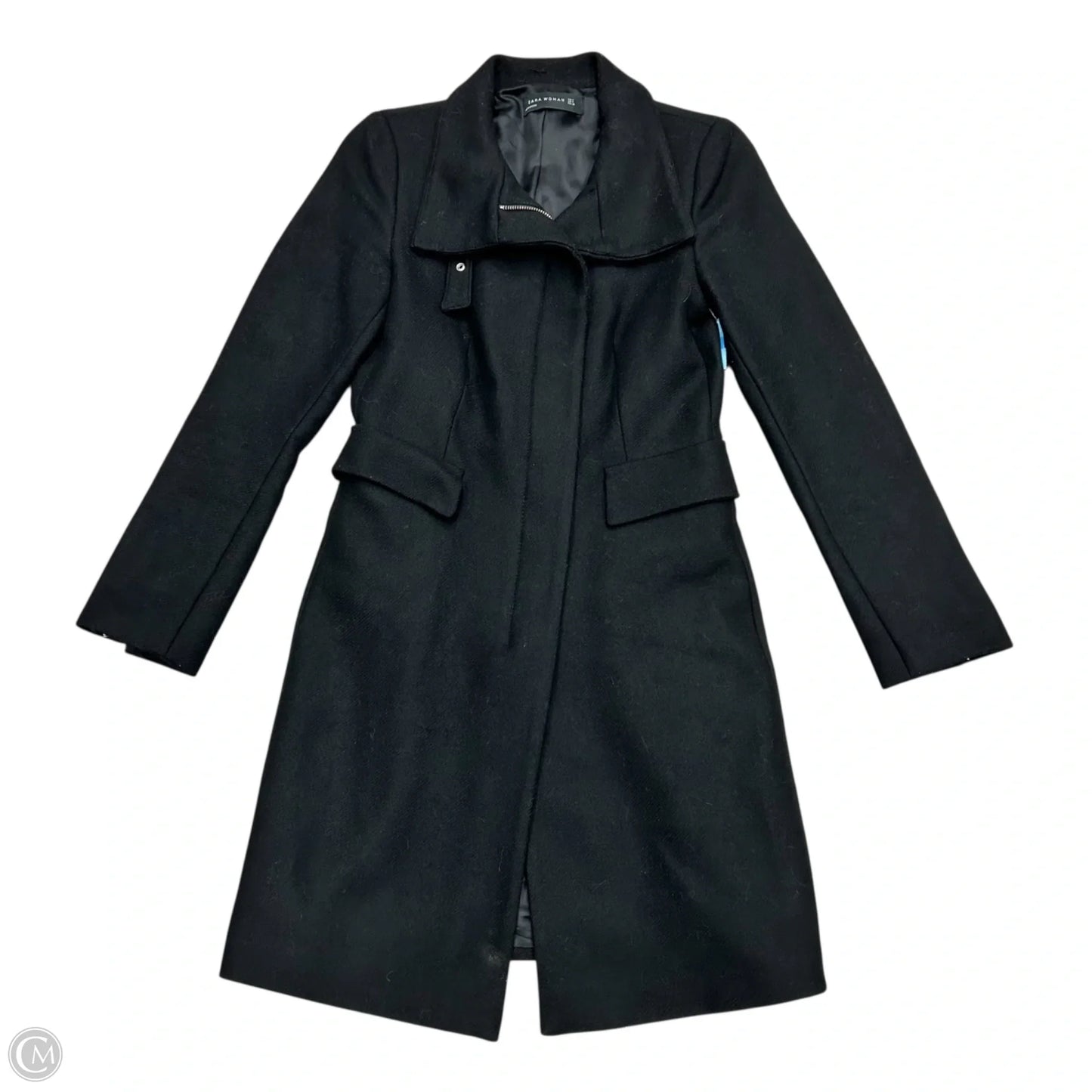 Coat Trench Coat By Zara Women In Black, Size: M