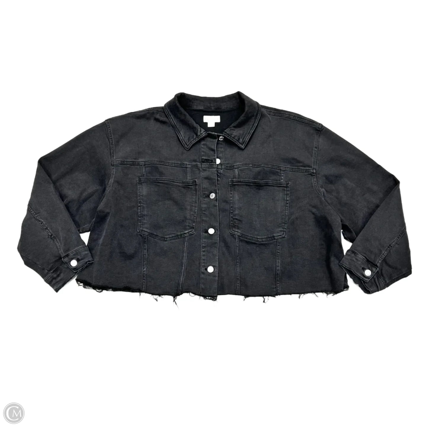 Jacket Denim By Ava & Viv In Black Denim, Size: 3x