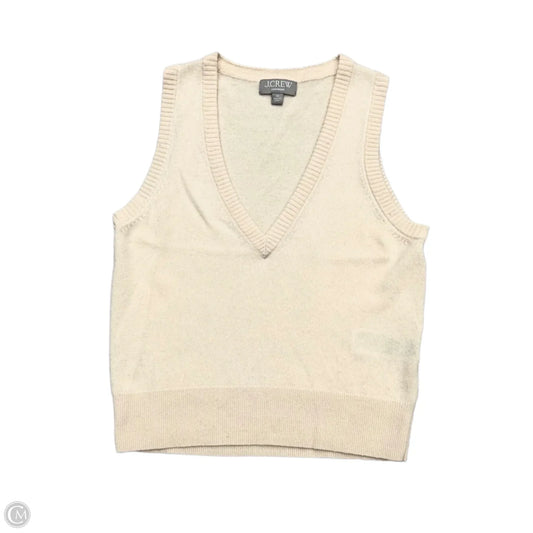 Vest Sweater Cashmere By J. Crew In Cream, Size: Xs