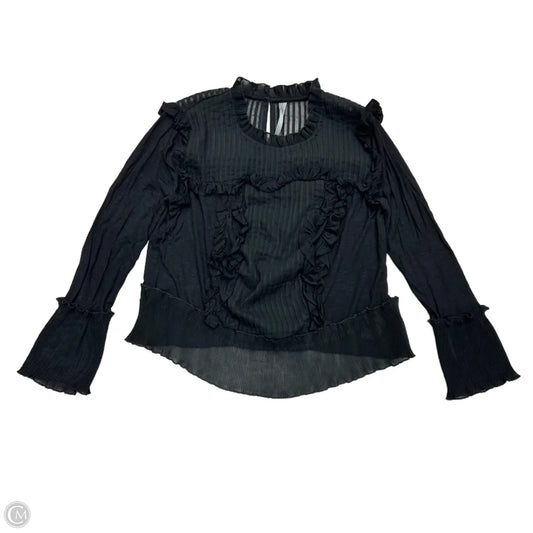 Blouse Long Sleeve By Anthropologie In Black, Size: S